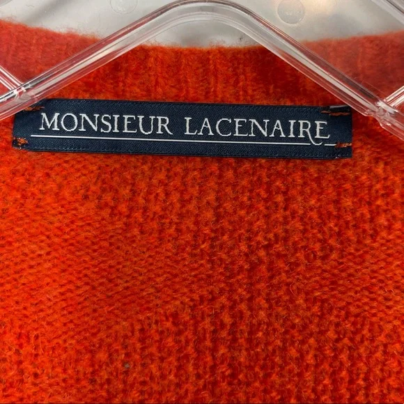 Monsieur Lacenaire mod 60’s grandpa cardigan sweater color block wool france M - Picture 3 of 16